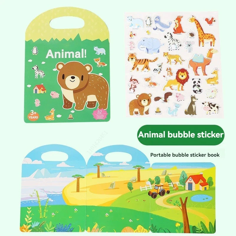 Reusable Vehicles Sticker Book – Kids Educational Activity Kids Activity Book Qme Animal