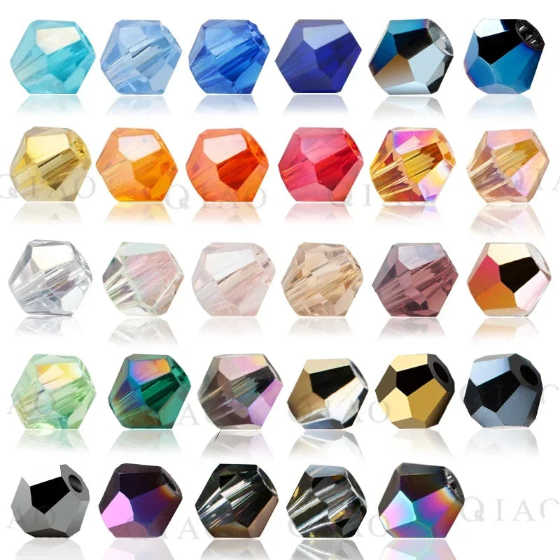 600pcs 4mm Bicone Crystal Spacer Beads – Jewelry Making DIY Bicone Spacer Beads Qme