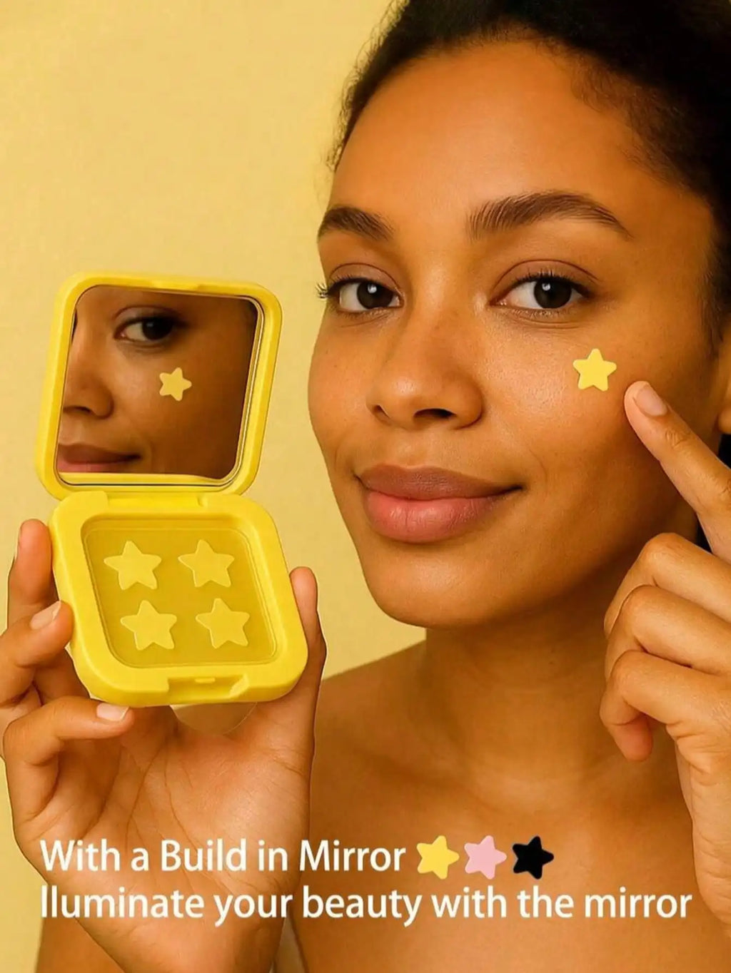 Cute Star Face Stickers – Alcohol-Free, Waterproof | 60 Pcs Face & Body Stickers Qme