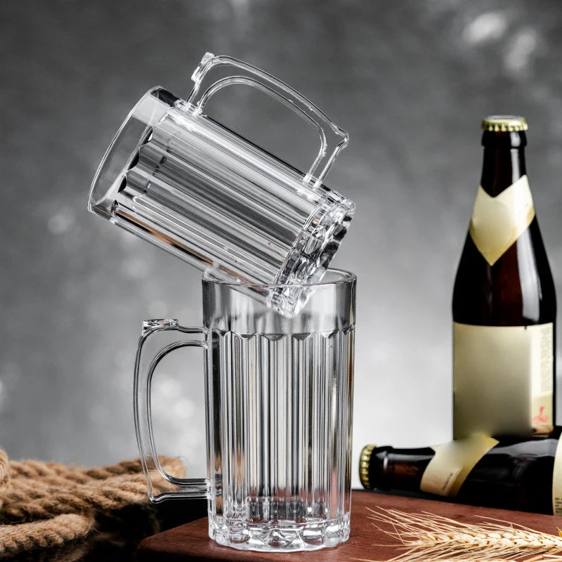 Large Acrylic Beer Mug 400ml/600ml – Clear Drop-Proof Cup Acrylic Beer Mug Qst
