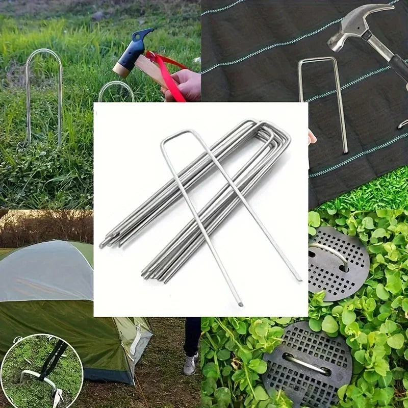 U-Shaped Garden Stakes – Secure Weed Fabric & Landscape Nets Garden Stakes Qme