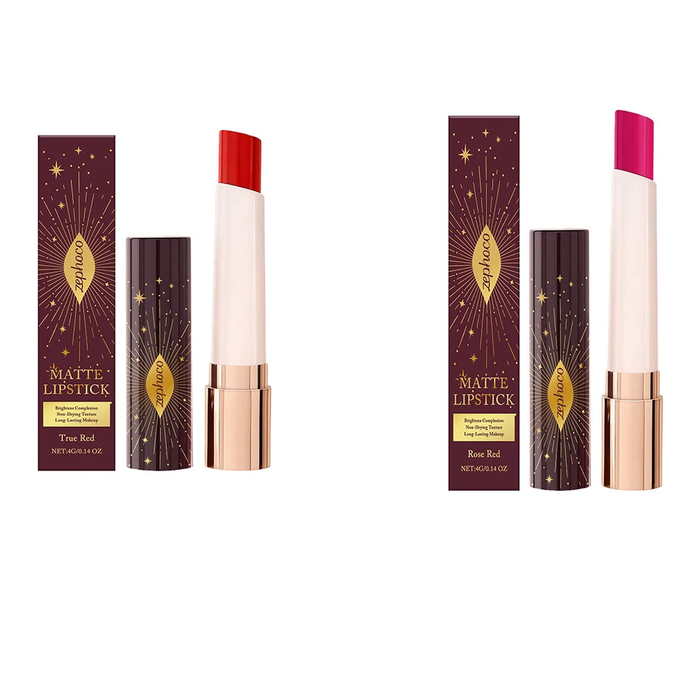Zephoco Star Glow Matte Lipstick – Velvet, Long-Lasting Matte Lipstick Qst 1set