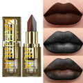 Two Tone Waterproof Glitter & Matte Chocolate Red Lip Tint Lip Tint Lipstick Qme 107