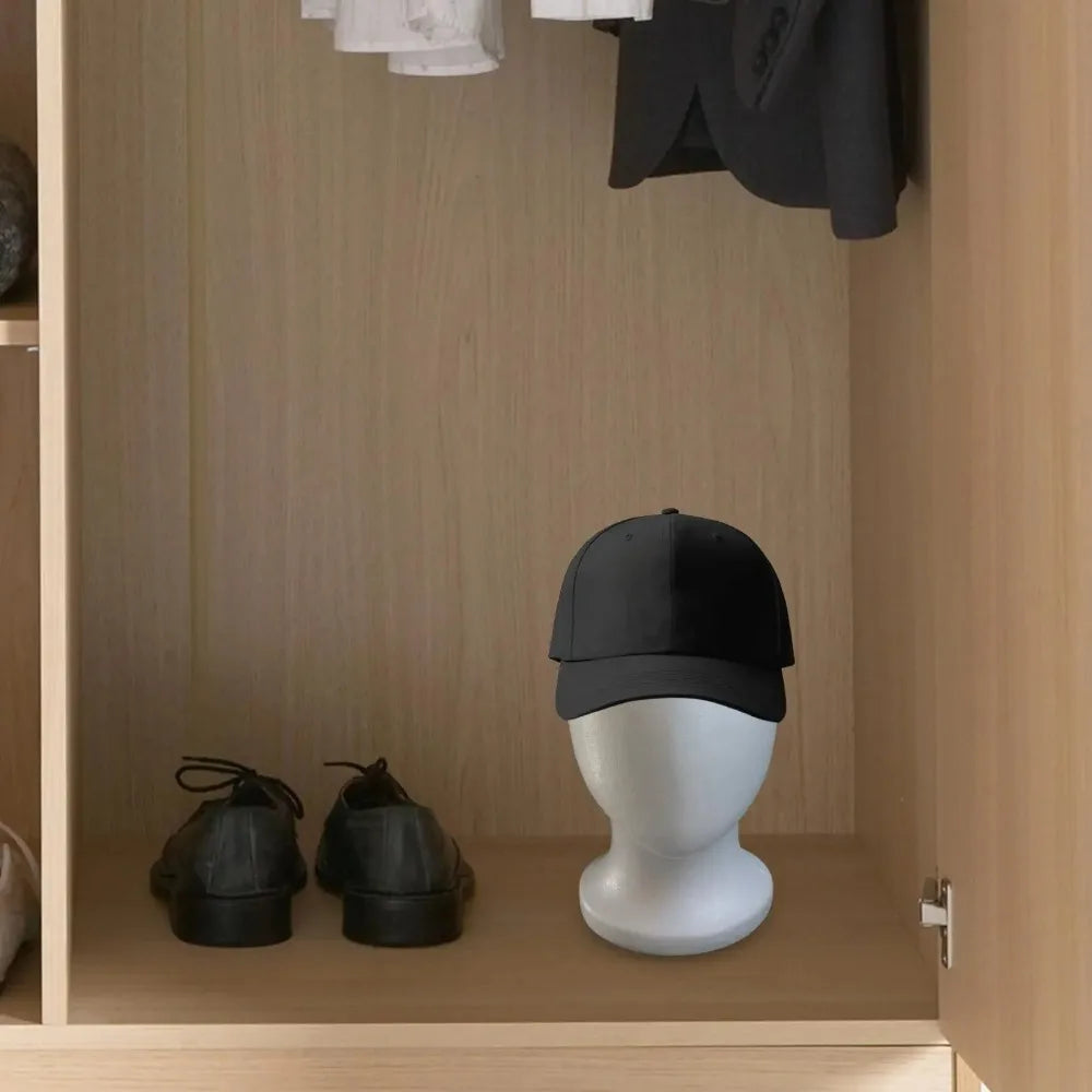 Men's Foam Wig & Hat Display Head Model – White Hat Display Stand Qme