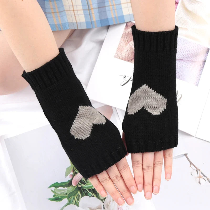 Women's Crochet Fingerless Gloves & Arm Warmers – 7 Colors Fingerless Arm Warmers Qme black length-20cm