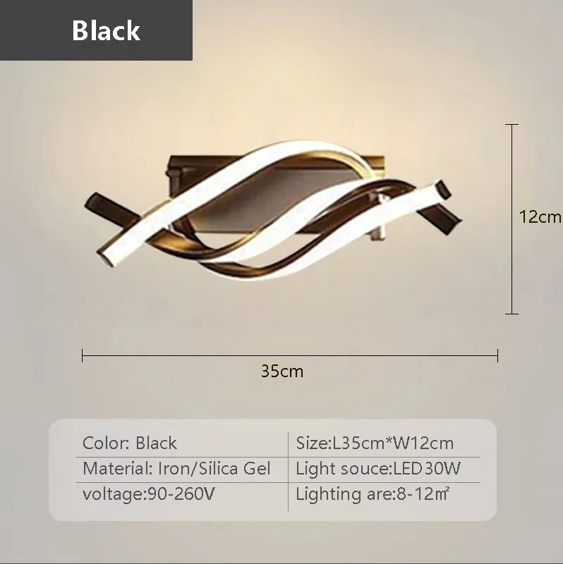 Modern Minimalist LED Ceiling Light – Corridor & Entryway LED Ceiling Light Qme black Tricolor light