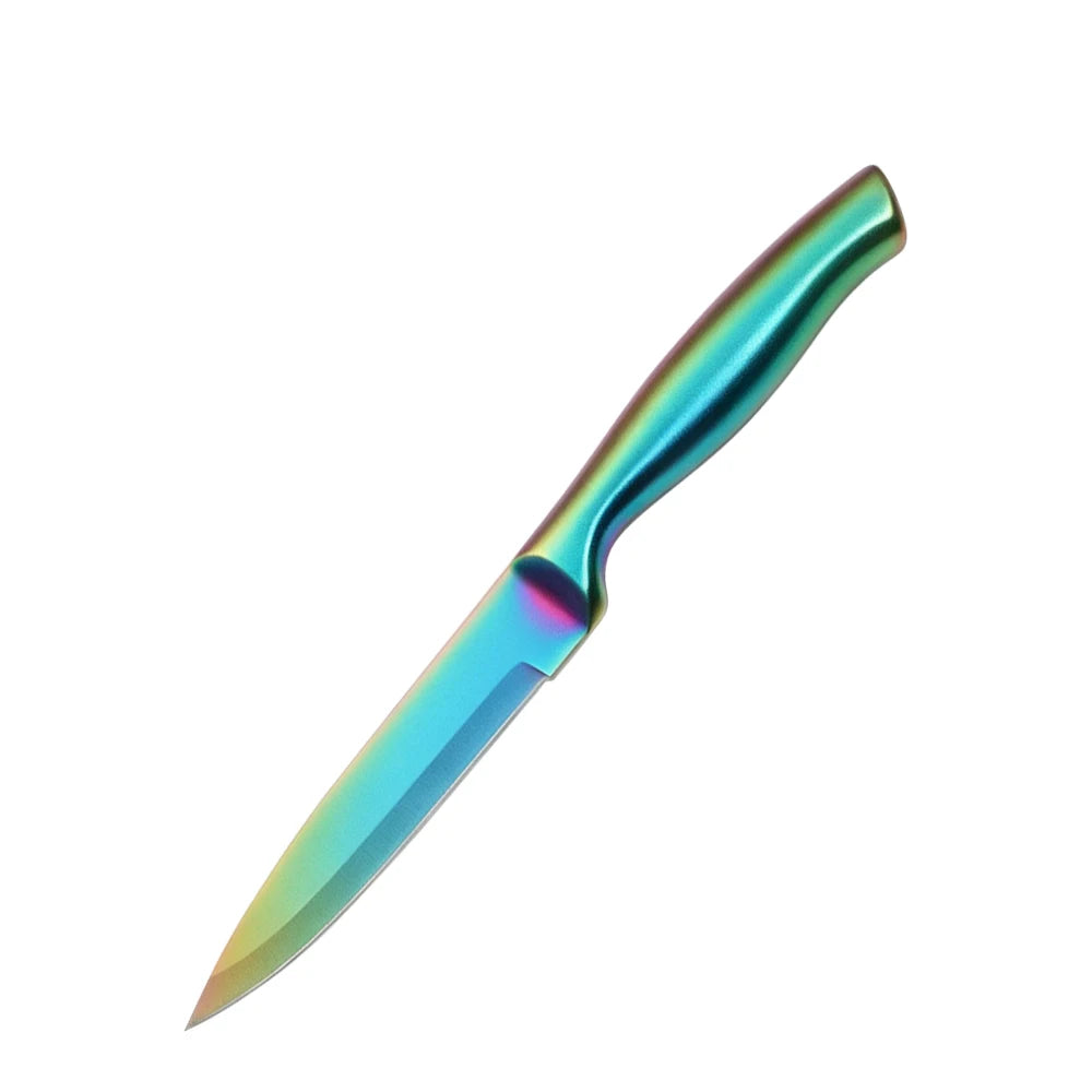 XITUO Rainbow Titanium Chef Knife Set – Stainless Steel 1-3 Pcs Kitchen Knife Set Qst Utility Knife