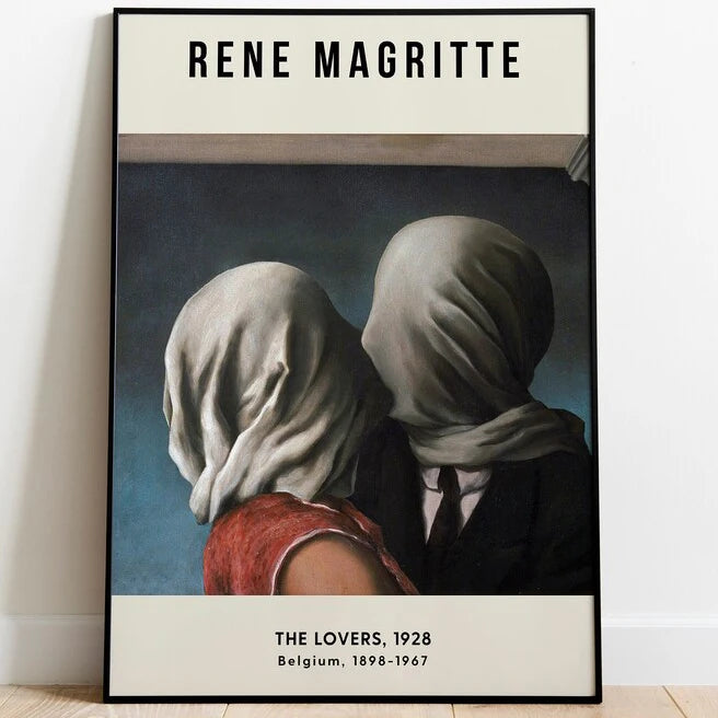 Magritte Surrealism Canvas Wall Art – Modern Nordic Poster Print Canvas Wall Art Qst C 20X25cm No Framed