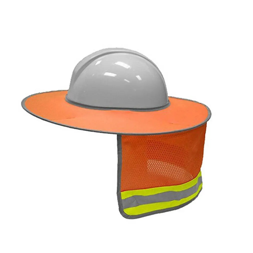 Hard Hat Sun Shade Neck Shield with Reflective Strip | Qme Hard Hat Neck Shield Qme Orange