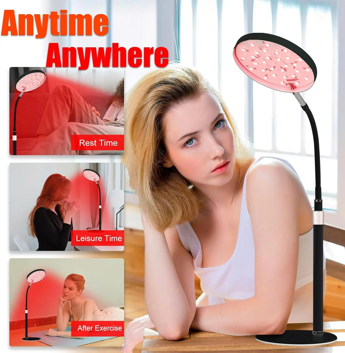 Red Light Therapy Lamp 660nm 850nm – Face & Body Desktop Panel Red Light Therapy Lamp Qst