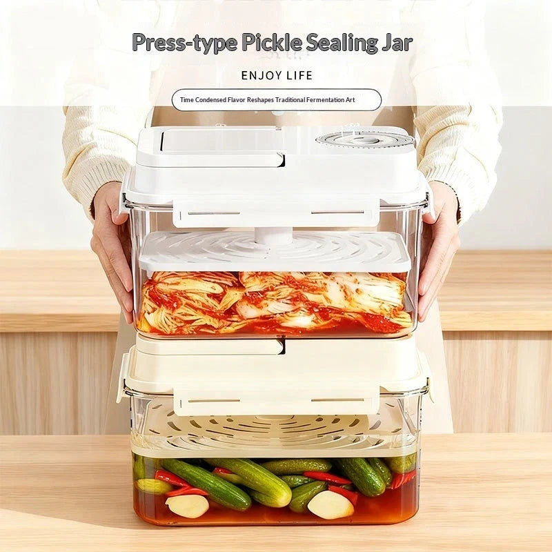 4L Kimchi & Pickle Fermentation Container with Press Plate Fermentation Container Qme