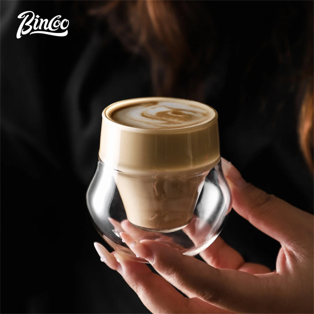 Bincoo 110ml Double Wall Insulated Glass Espresso Cup Glass Coffee Cup Qst