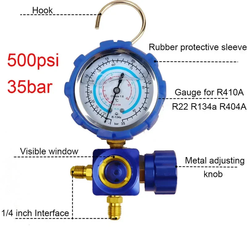 R410A R22 R134a R404A Refrigerant Manifold Gauge Set Manifold Gauge Set Qme Low pressure