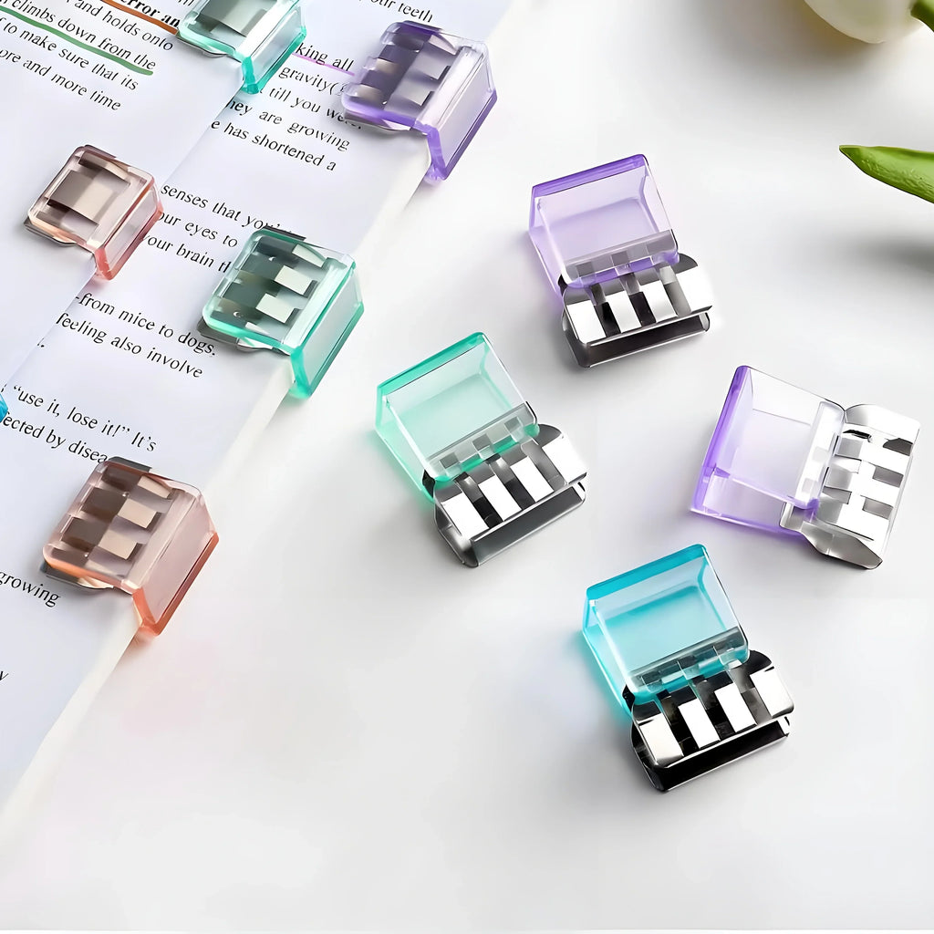 10-Piece Clear Plastic Page Holder Bookmarks | Office & Study Plastic Page Bookmarks Qme