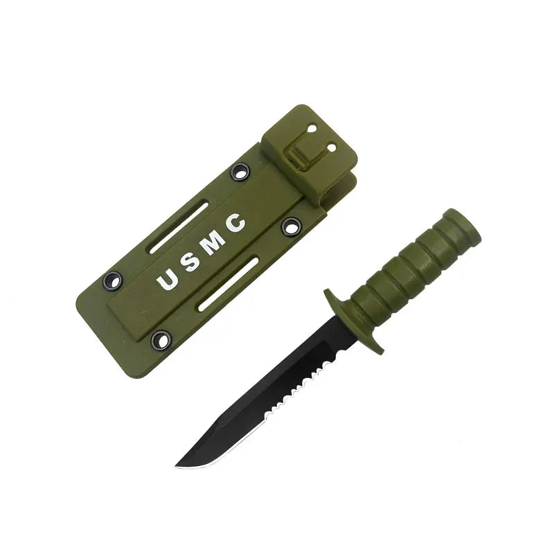 Swayboo Mini Neck Knife Sawtooth Fixed Blade – Camping Survival Fixed Blade Knife Qst Army Green Sawtooth