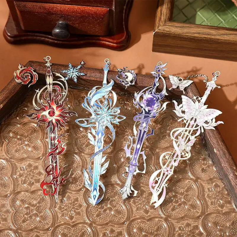 Enamel Anime Metal Bookmark | Fantasy Book Lover Gift Enamel Metal Bookmark Qme