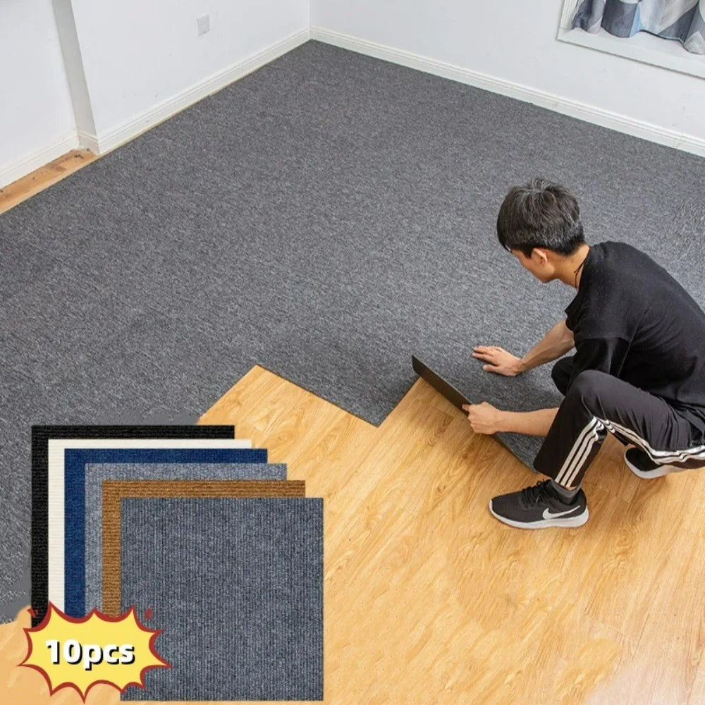 Self-Adhesive Area Rug Tiles | Thick Soundproof Carpet Squares Carpet Tiles Qme