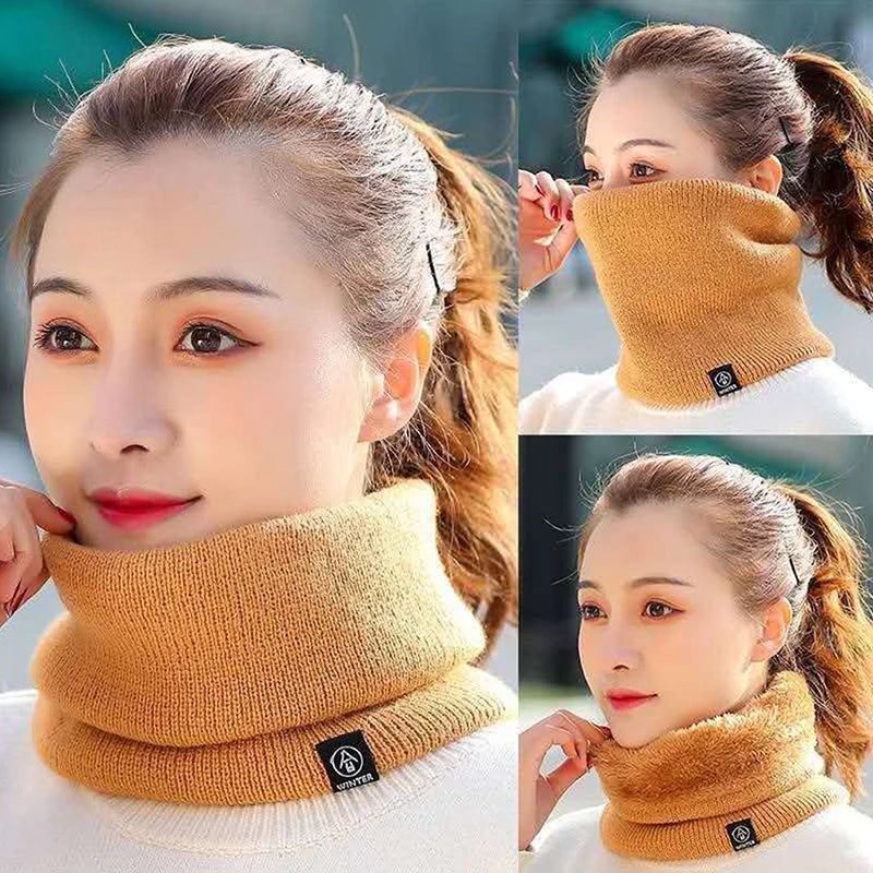 Thickened Knit Neck Warmer Scarf – Unisex Wool Pullover Winter Neck Warmer Qst