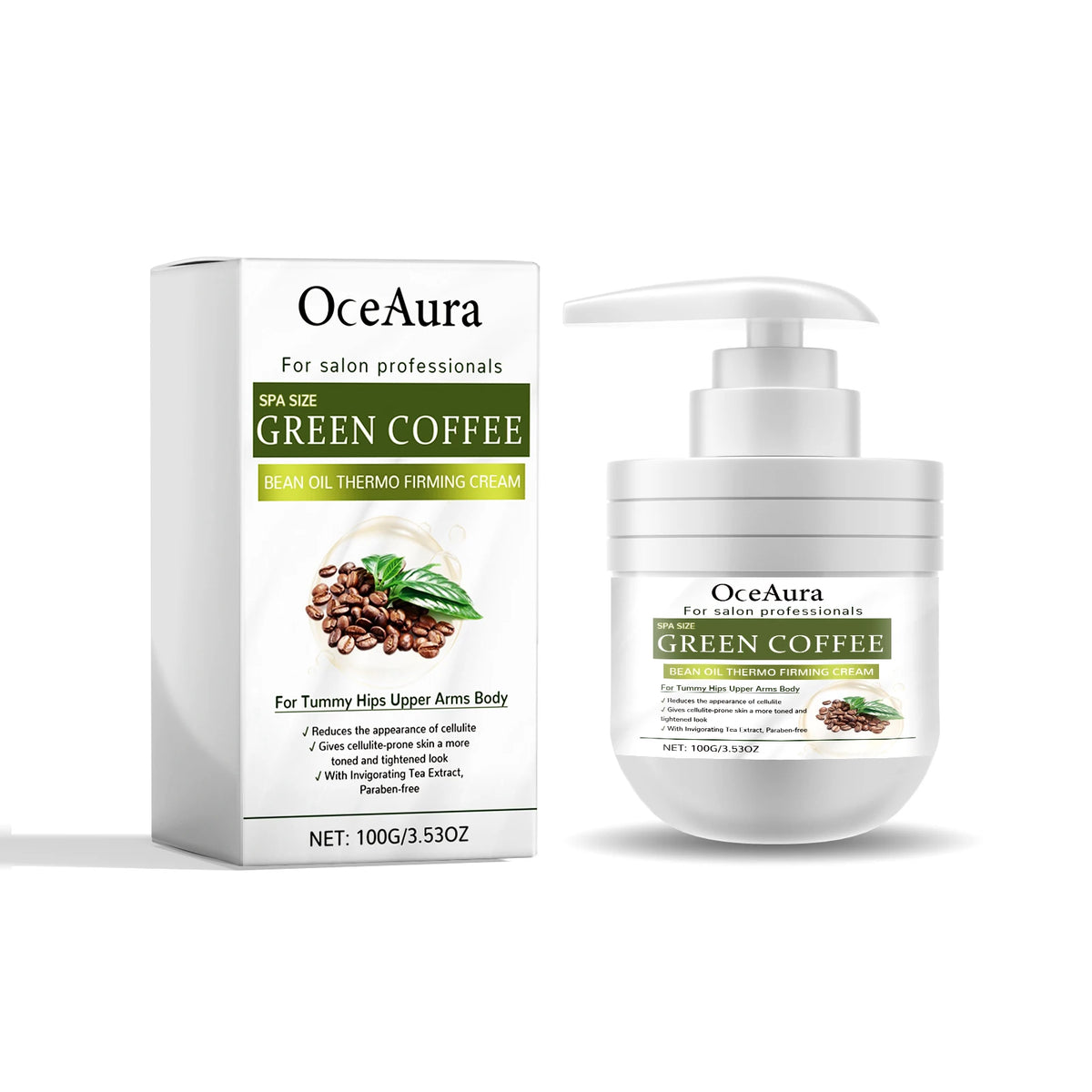 OceAura Green Coffee Body Cream – Firming & Moisturizing 100g Body Firming Cream Qst 1 PCS