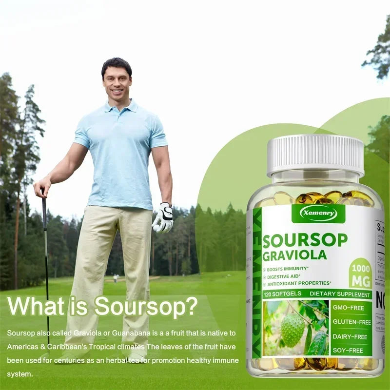 Soursop Graviola Capsules – Immune & Wellness Support Herbal Supplement Qst
