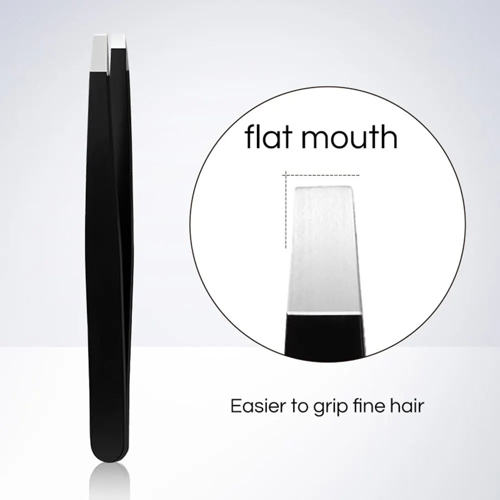 GECOMO Stainless Steel Eyebrow Tweezer – Slant & Flat Tip Eyebrow Tweezer Qme G2090-1
