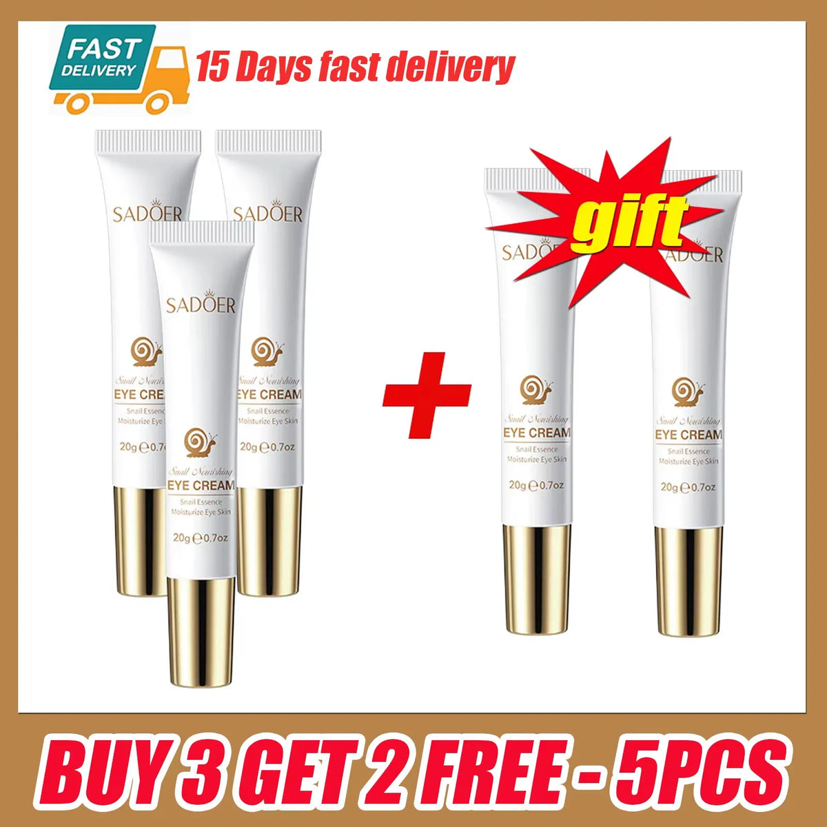 Snail Extract Eye Cream – Brightening, Firming & Moisturizing Eye Cream Qst Buy 3 get 2-5pcs
