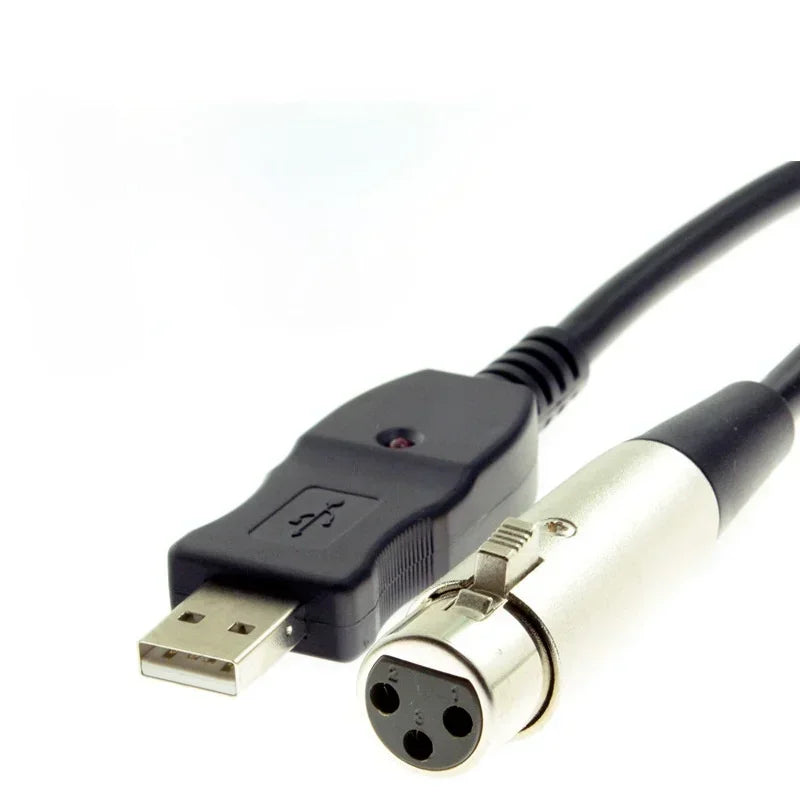3m XLR Male to USB Microphone Cable Adapter for Laptop & Mac Microphone Cable Adapter Qme