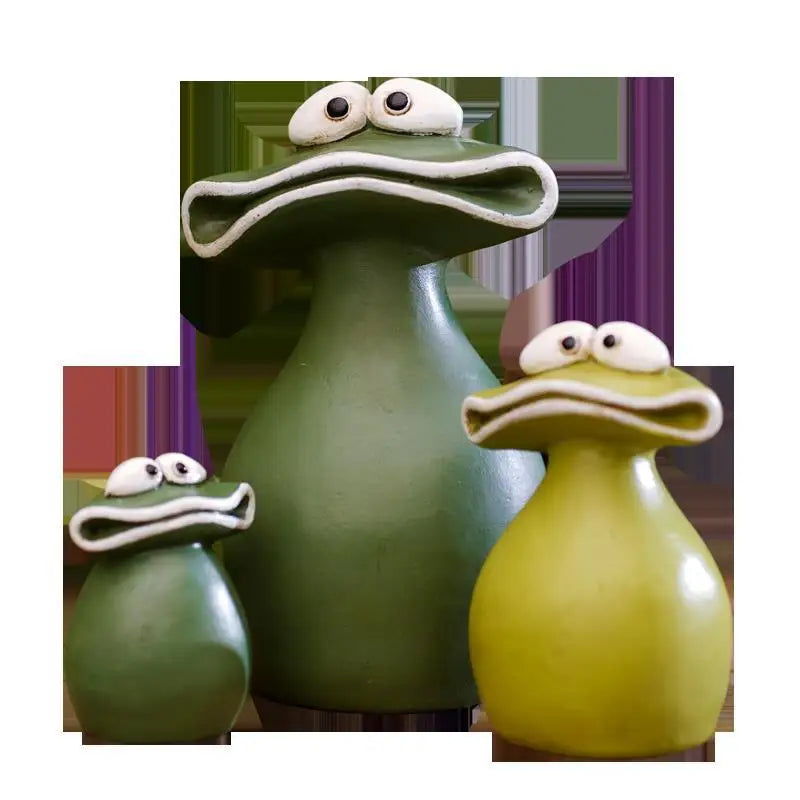 Kawaii Big Mouth Frog Figurine | Resin Garden & Desk Decor Resin Figurine Qme