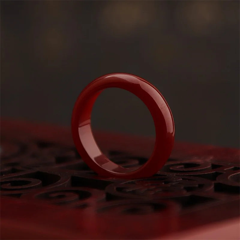 Natural Agate Stone Ring – Multi-Color Elegant Gemstone Jewelry Gemstone Ring Qme Red