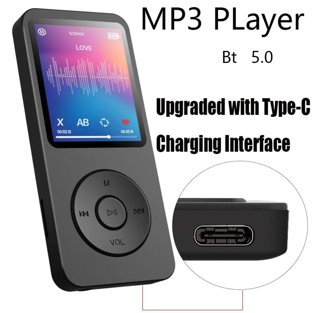 MP3 MP4 Player Bluetooth 5.0, FM Radio, E-Book | 1.8" Screen Portable Media Player Qme