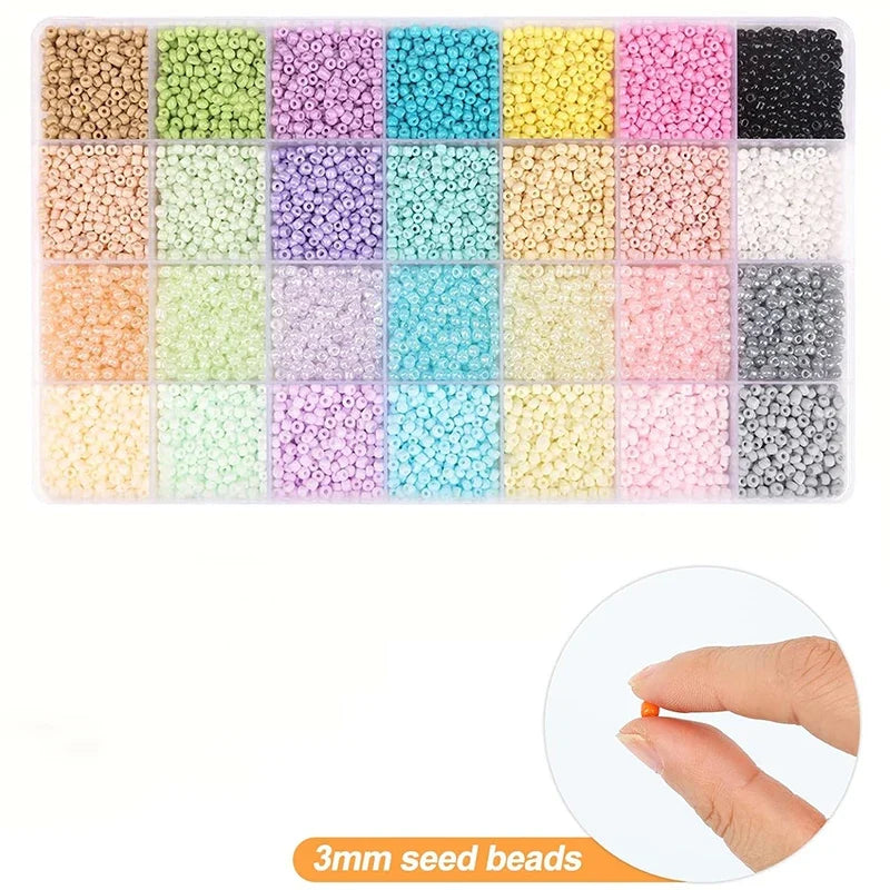 Macaroon Glass Seed Beads Kit 8500pcs – DIY Jewelry Making Bead Jewelry Making Kit Qme