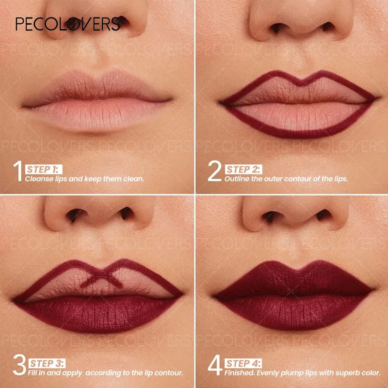 Matte Waterproof Lip Liner – Contour & Define Lips, 8 Shades Matte Lip Liner Qme