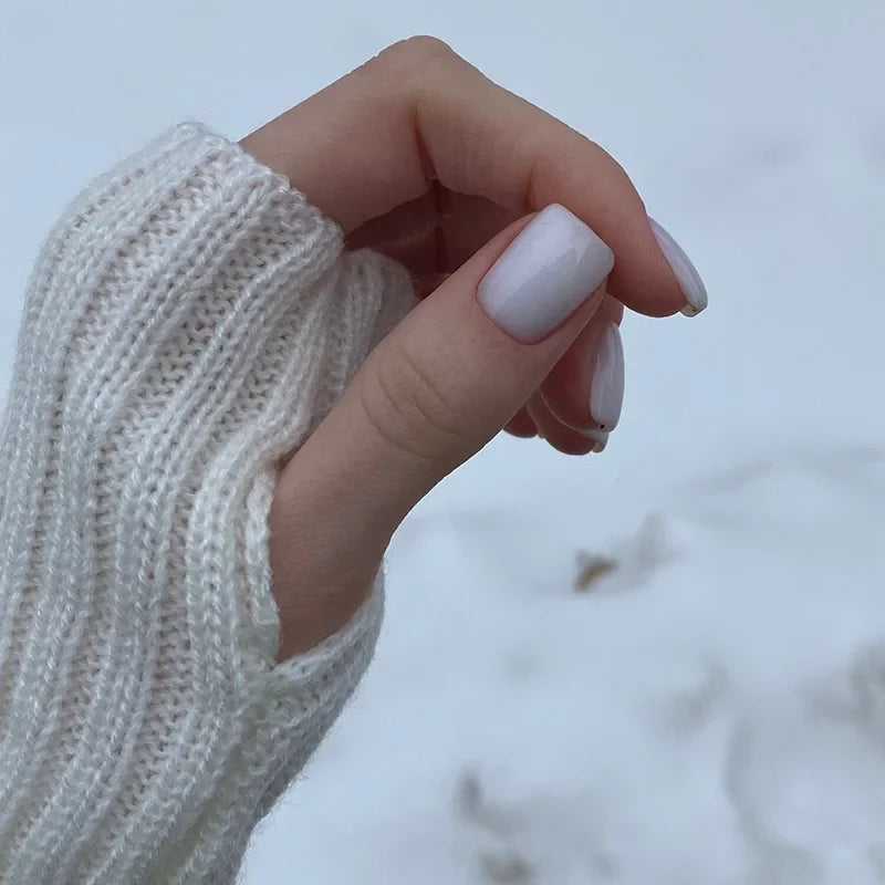 Women's Long Fingerless Gloves Kawaii Knit Arm Warmers Fingerless Arm Warmers Qme