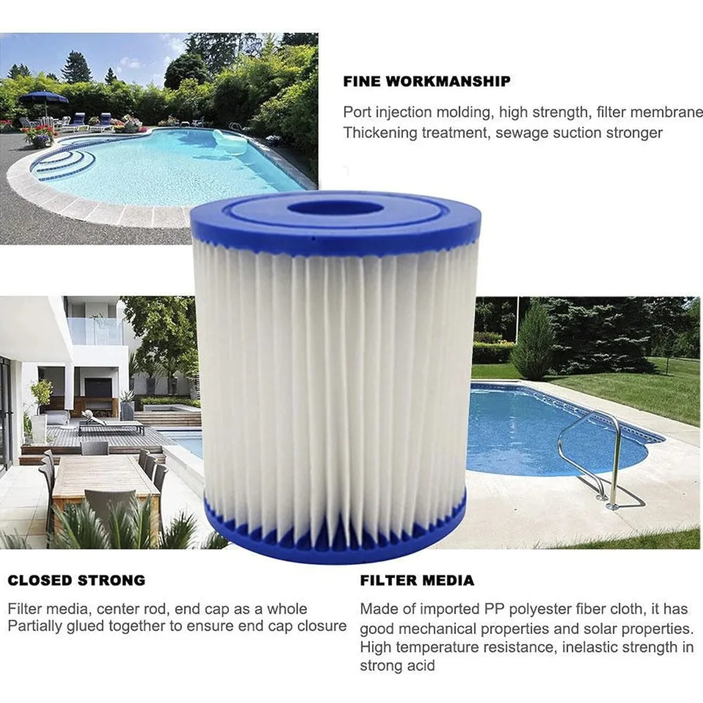 Pool Filter Cartridge Replacement for Bestway & Intex Pumps Pool Filter Cartridge Qme