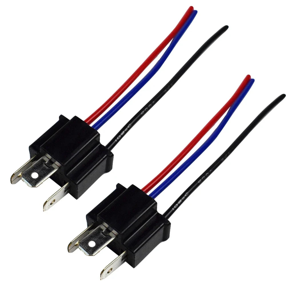 H4 9003 Headlight Bulb Socket Wiring Harness Male Plug – 1 Pair Headlight Wiring Harness Qme