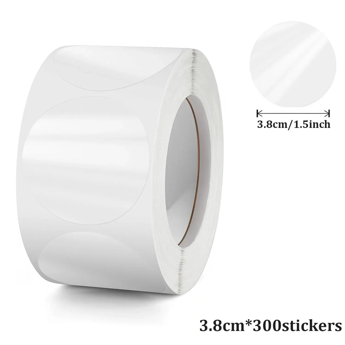 Clear Round Stickers 300–1000 Pack | Transparent Envelope Seals Round Sticker Seals Qme 3.8cm 300 Stickers