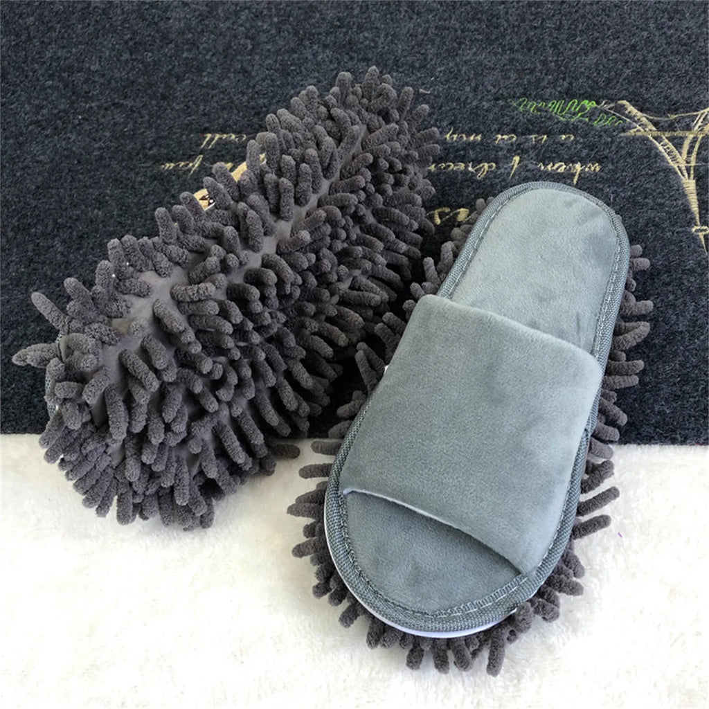 Microfiber Mop Slippers – Open Toe Floor Cleaning Socks Mop Cleaning Slippers Qme