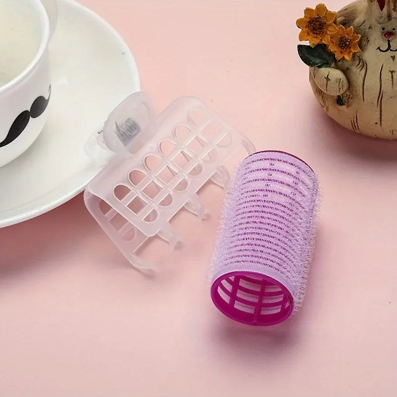 Self-Adhesive Plastic Hair Bang Rollers for Curls & Waves Hair Styling Rollers Qme