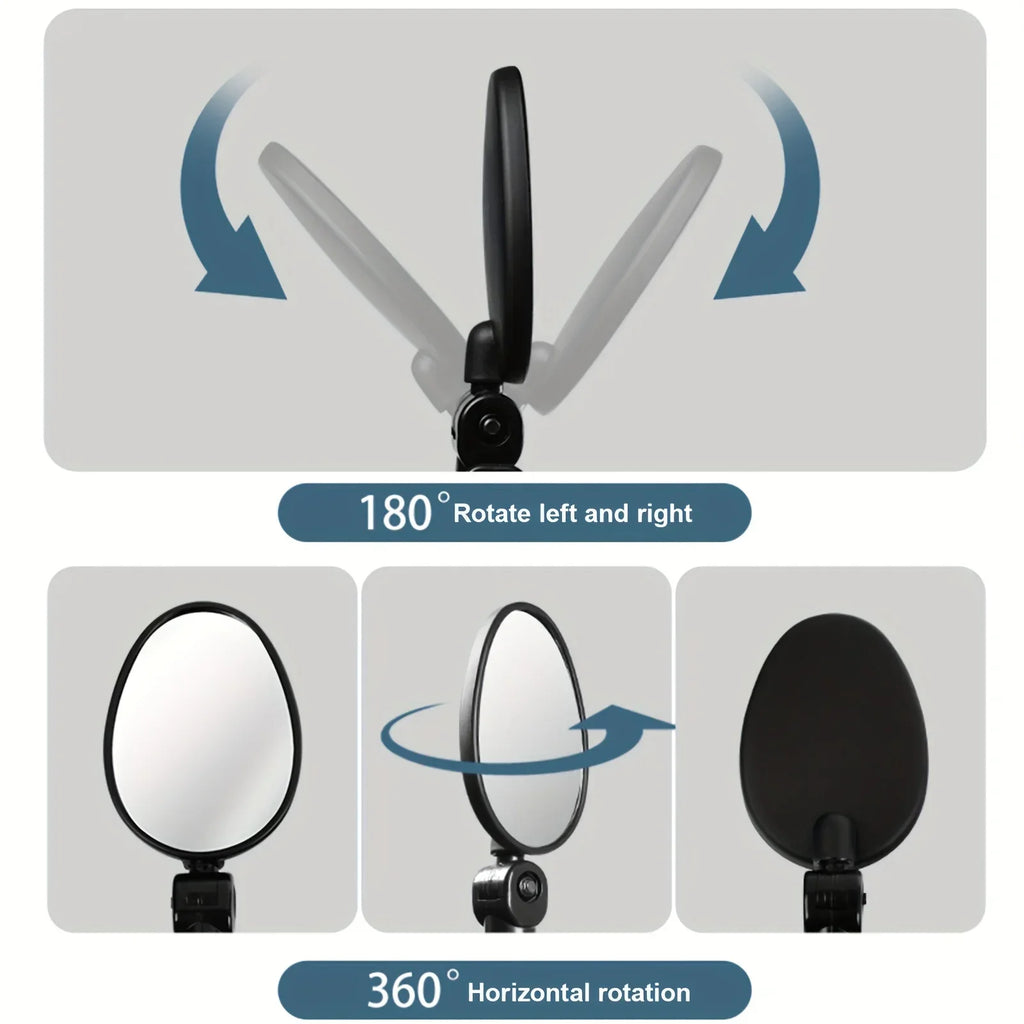 360° Adjustable Bike Handlebar Mirror – Wide Angle Rear View Bicycle Handlebar Mirror Qme