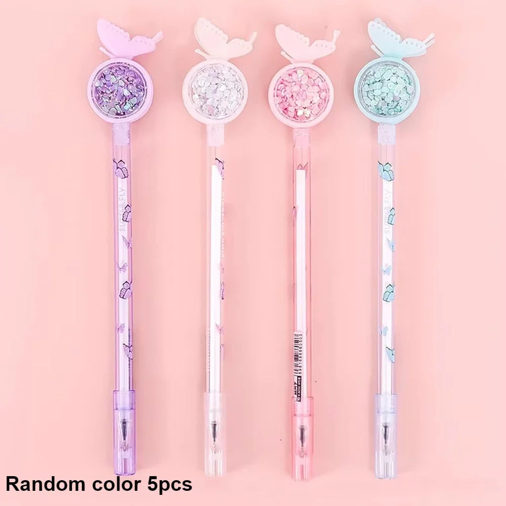 Butterfly Novelty Gel Ink Pen – Nurses, Students & Teachers Novelty Gel Pen Qme Random color 5pcs
