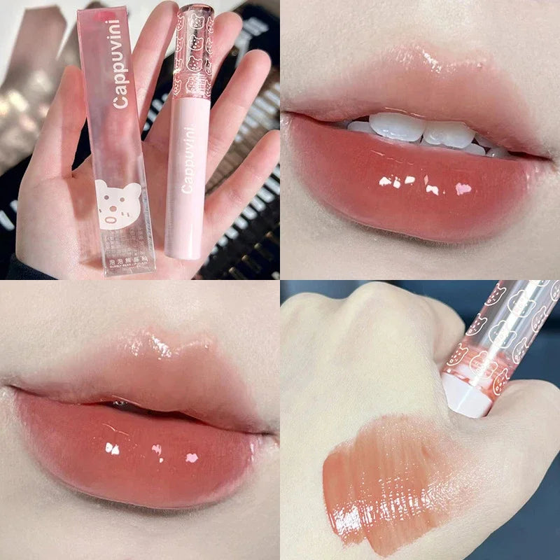Mirror Water Lip Gloss – Cherry Pink Waterproof & Moisturizing Lip Gloss Qme