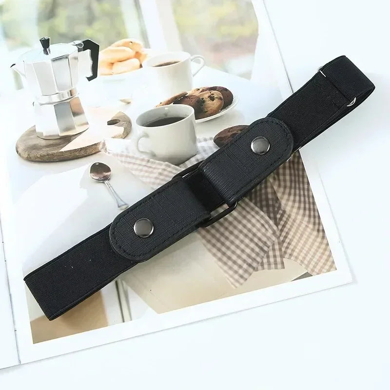 Canvas Elastic Buckle-Free Invisible Belt – Adjustable Unisex Elastic Invisible Belt Qme