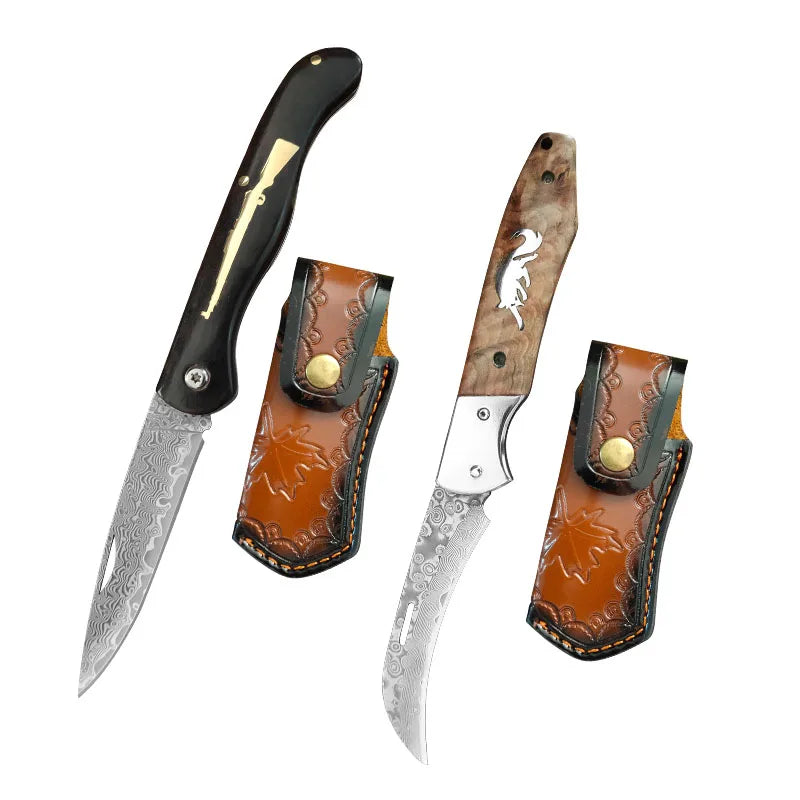 VG10 Damascus Steel Folding Paring Knife – Wood Handle Folding Paring Knife Qst Folding Knife BDT
