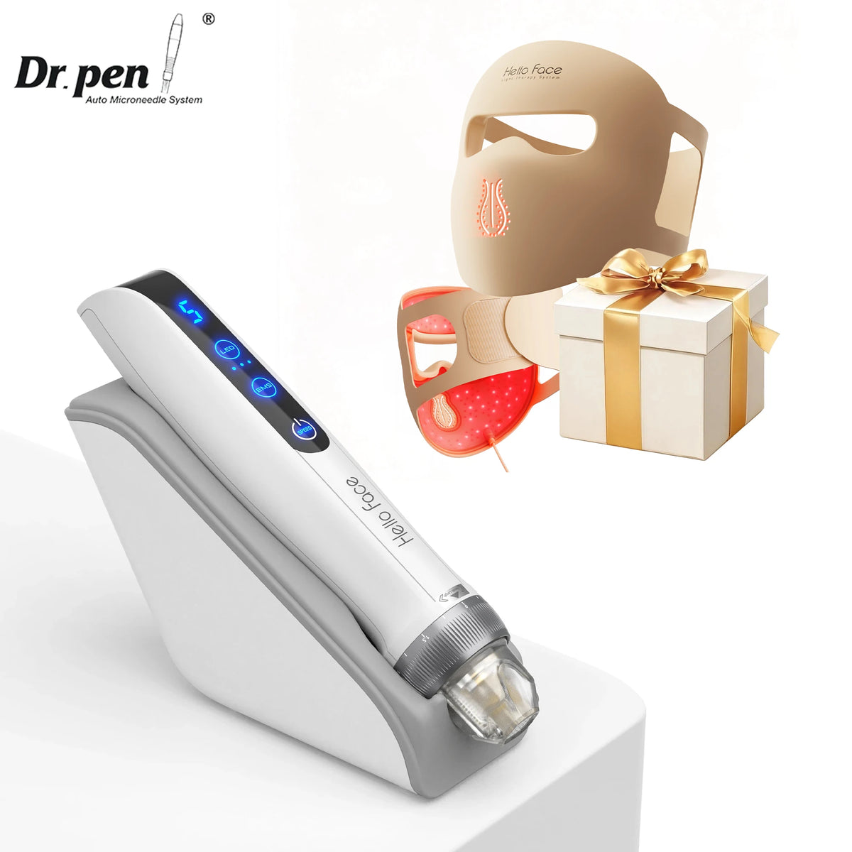 Hello Face Q2 Microneedling Pen EMS + M300 311 LED Mask Bundle Microneedling Device Bundle Qst