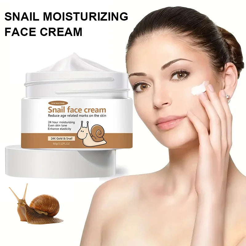 YOUNGCOME Snail Essence Cream – Collagen & Hyaluronic Moisturizer Facial Moisturizer Cream Qst