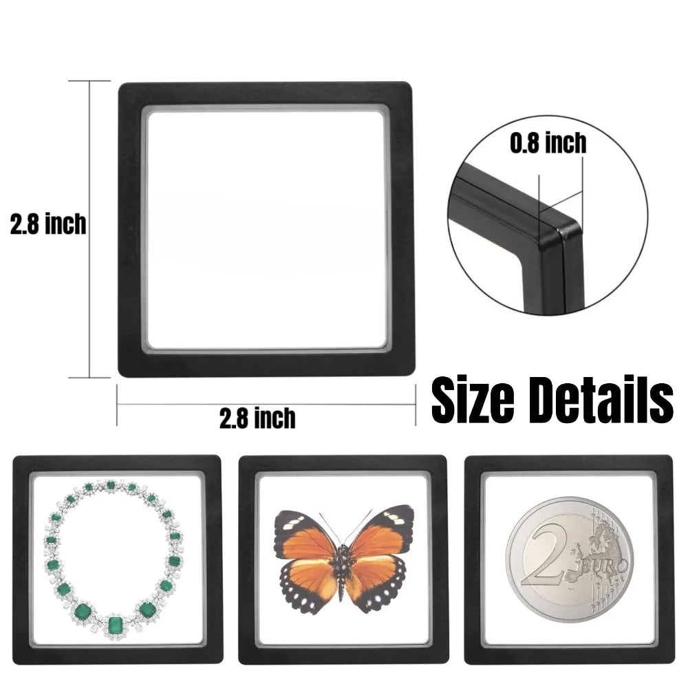 3D Floating Jewelry Display Box | Ring Necklace Earring Storage Jewelry Display Box Qme