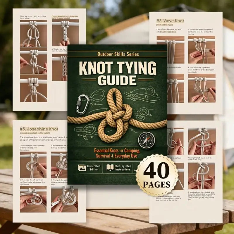 Essential Knot Tying Book – 50 Illustrated Knots for Camping Outdoor Skills Book Qme