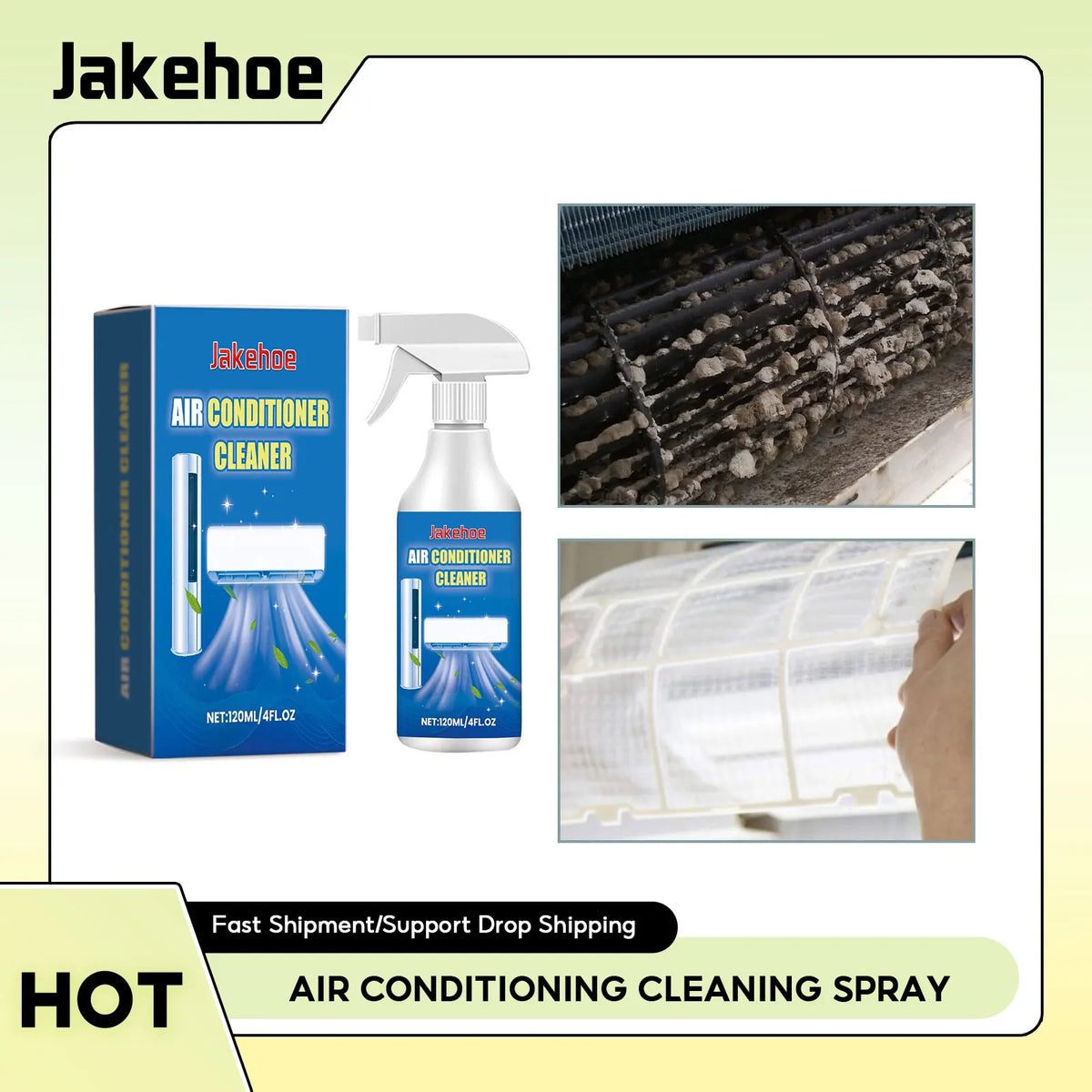AC Coil & Fan Cleaning Spray – Deodorizer Radiator Cleaner AC Coil Cleaner Spray Qme