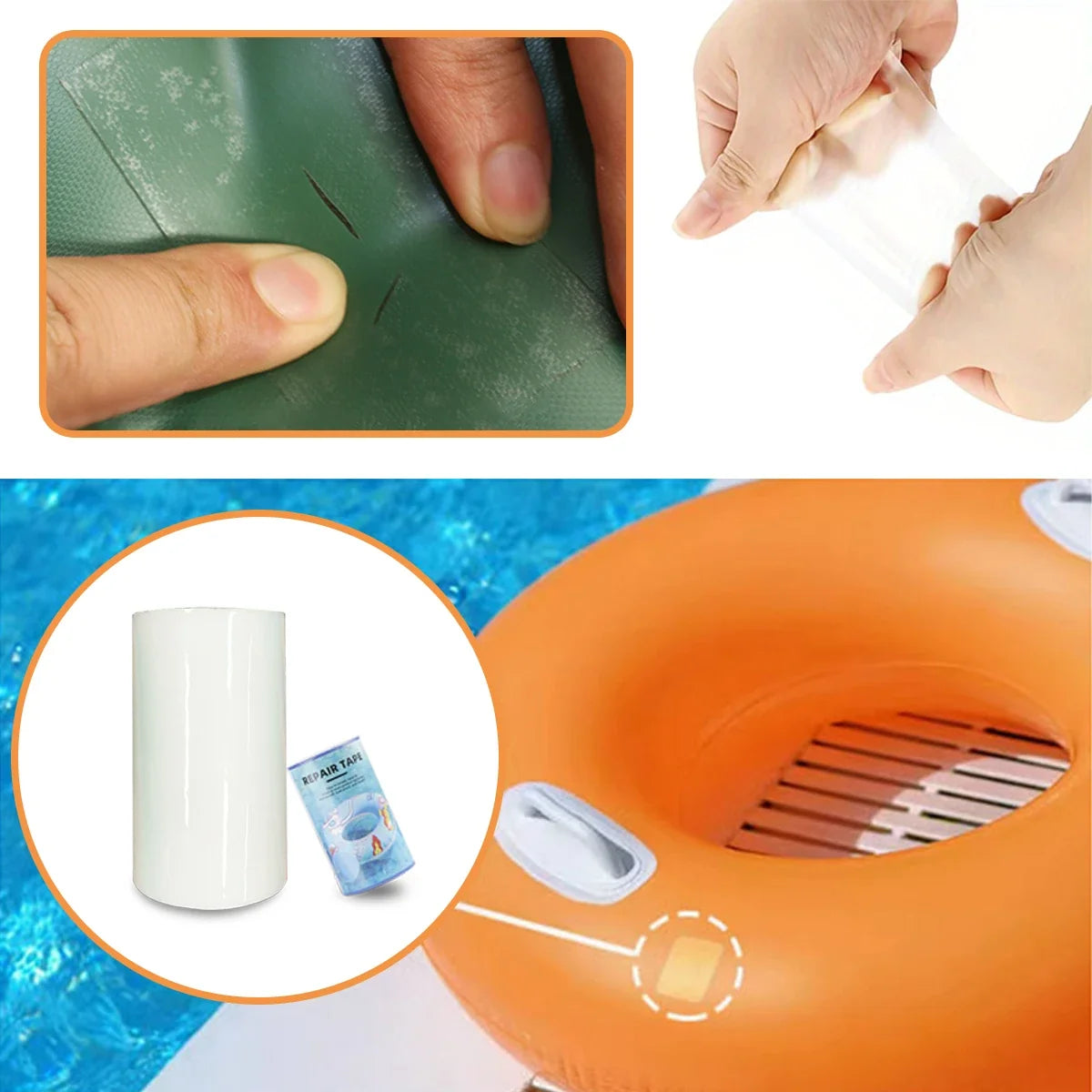 TPU Transparent Repair Patch Tape for Inflatables | 7.5x50cm Inflatable Repair Tape Qme