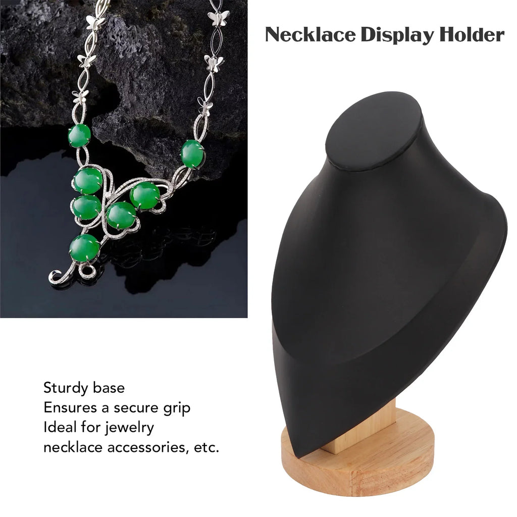 Elegant Wood Necklace Bust Stand | Jewelry Display Holder Jewelry Display Stand Qme